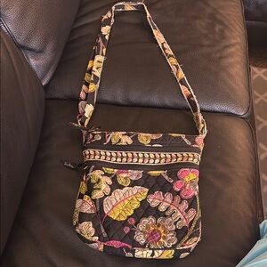 Vera Bradley Black and Pink Floral Crossbody Bag